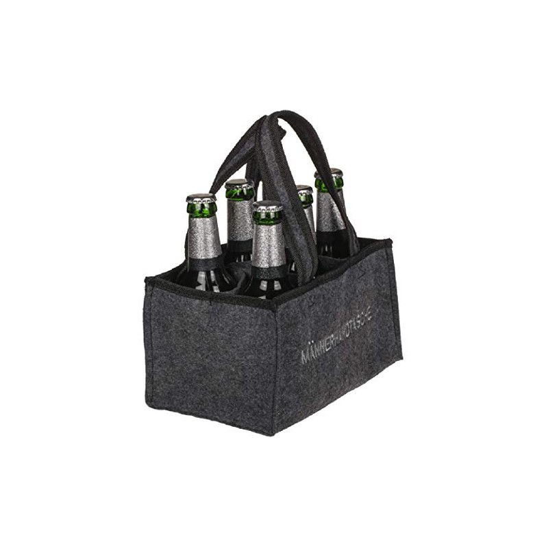 mucplants Männerhandtasche Bier Herrenhandtasche aus Filz mit 6 Fächern für