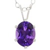 Gem Stone King 925 Sterling Silver Purple Amethyst Pendant Necklace