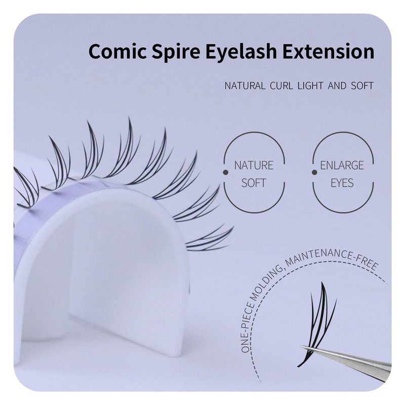 ANNAFRIS ComicElf, 0.07D, 8-15 Eyelash Extensions, Artificial Eyelash Clusters, Volume