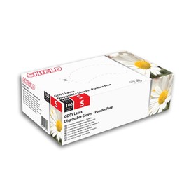Latex Powder Free disposable gloves, medium size, BOX of 100