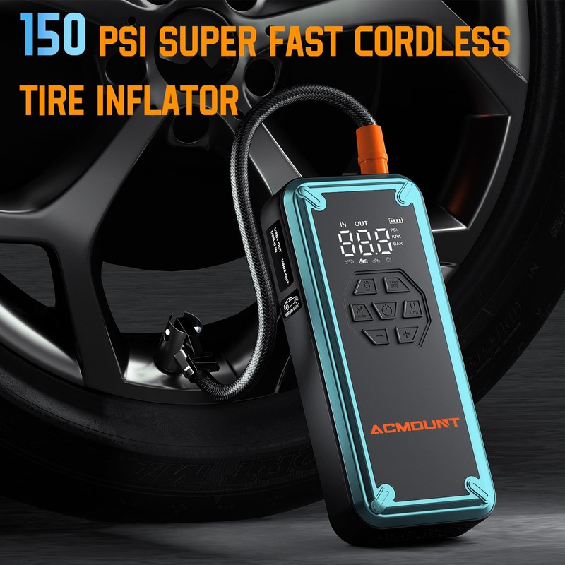 Jump Starter with Air Compressor, Acmount 5000A Car Battery Jump