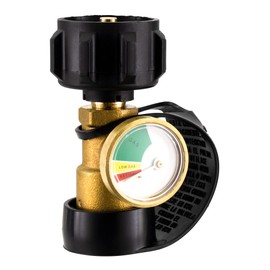 RecPro RV Propane Tank Gauge Level Indicator Pressure Meter | Type 1 Connection | Leak Detector Gas Pressure Meter for Cylinder, RV Camper, BBQ Gas Grill, Heater and More