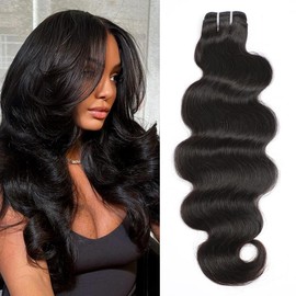 Lemoda Human Hair Bundle 100% Unprocessed Body Wave 20 Inch 1 Bundle 15A Raw Human Hair Extensions Quick Weave Bundles Remy Hair Natural Black