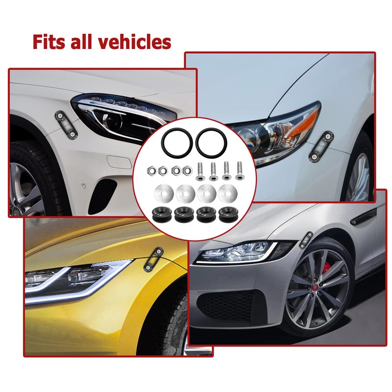 Universal Billet Bumper Trunk Quick Release Fastener Kit, Quick Release