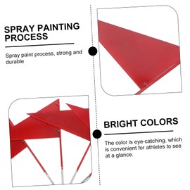 Sosoport 4 Pack Solid Iron Stick Triangle Flags Shot Put School Sports Easy Insert Durable for Outdoor Games