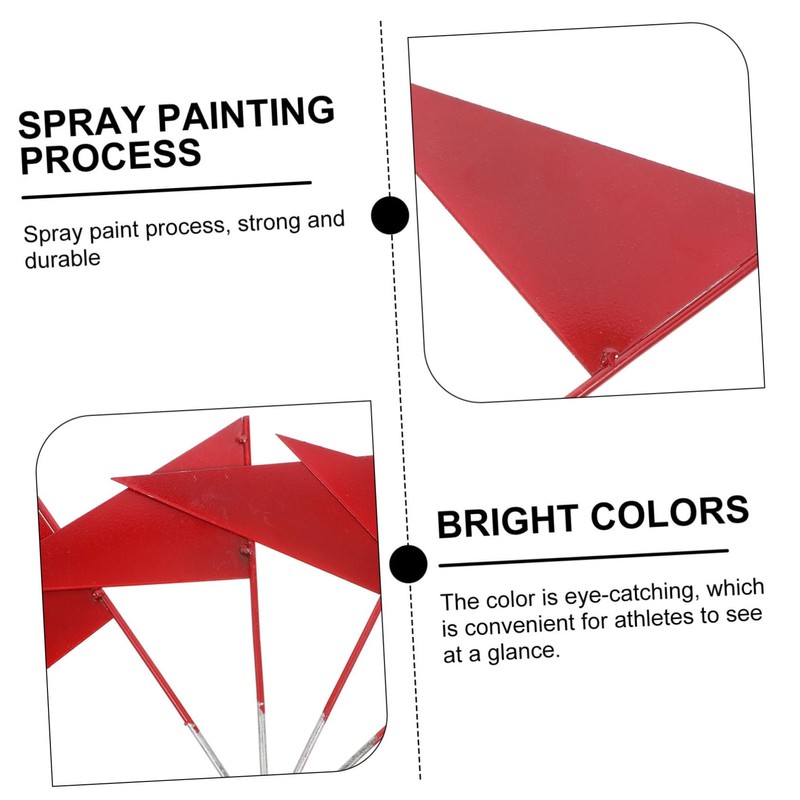 Sosoport 4 Pack Solid Iron Stick Triangle Flags Shot Put