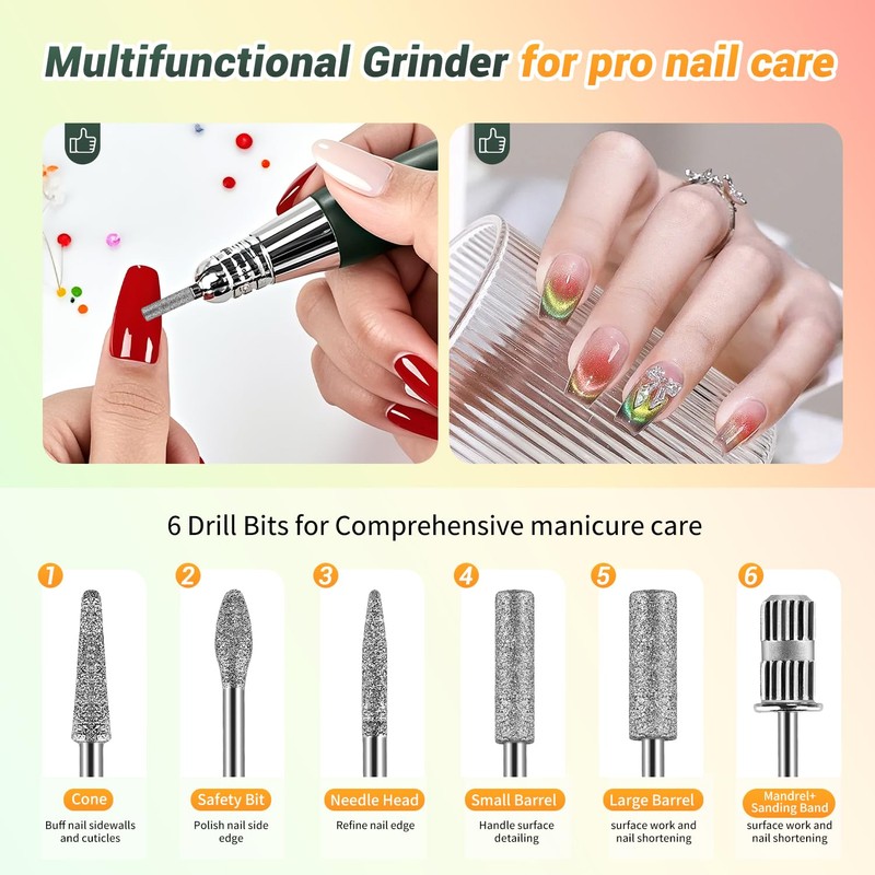Professional Rechargeable Nail Drill 35000 RPM, SG707 Electric Nail File