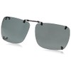 Dioptics Solar Shield-H REC Polarized Rectangular Clip On Sunglasses, Gray,