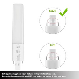 Legental Slim GX23 LED Plug-and-Play Bulbs, 6W Replacement for 13W CFL, 2-Pin PL Horizontal Base, 3000K Warm White, 360° Beam – for Vanity Lights, Wall Sconces, Recessed Fixtures, 10 Bulbs