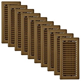 Imperial RG0234 4 x 10-Inch Louvered Floor Register, Brown, 10 Pack