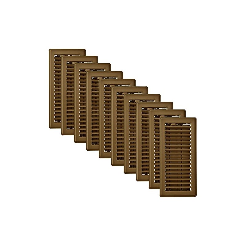 Imperial RG0234 4 x 10-Inch Louvered Floor Register, Brown, 10