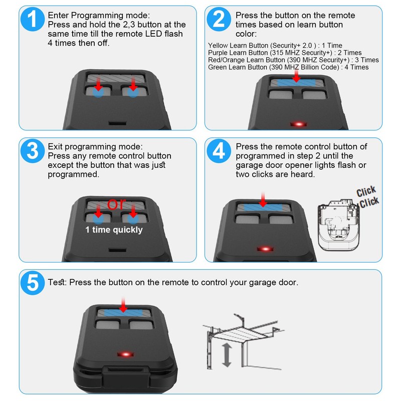 890MAX Garage Door Opener Remote, 2 Replacement for LiftMaster/Chamberlain/Craftsman, Universal