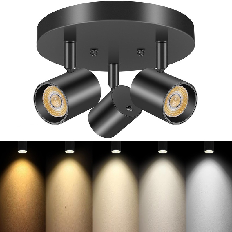 VANoopee 5 Color 3 Light LED Ceiling Spot Light Indoor