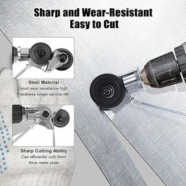 2 pcs Electric Drill Plate Cutter Attachment, 2024 Upgraded Metal Sheet Cutter Adapter - Drill Cut Pro Metal Plate Cutting - Nibbler Metal Drill Attachment for Iron, Copper, Aluminum, and Steel Sheets