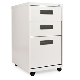 Alera PABBFLG Three-Drawer Metal Pedestal File, 14 7/8w X 19-1/8d X 27-3/4h, Light Gray