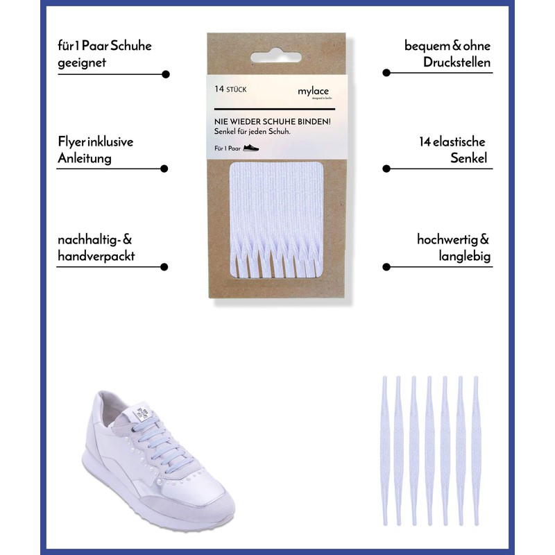 MYLACE - Shoelaces Without Tying, Flexible Hook-on Laces - Many