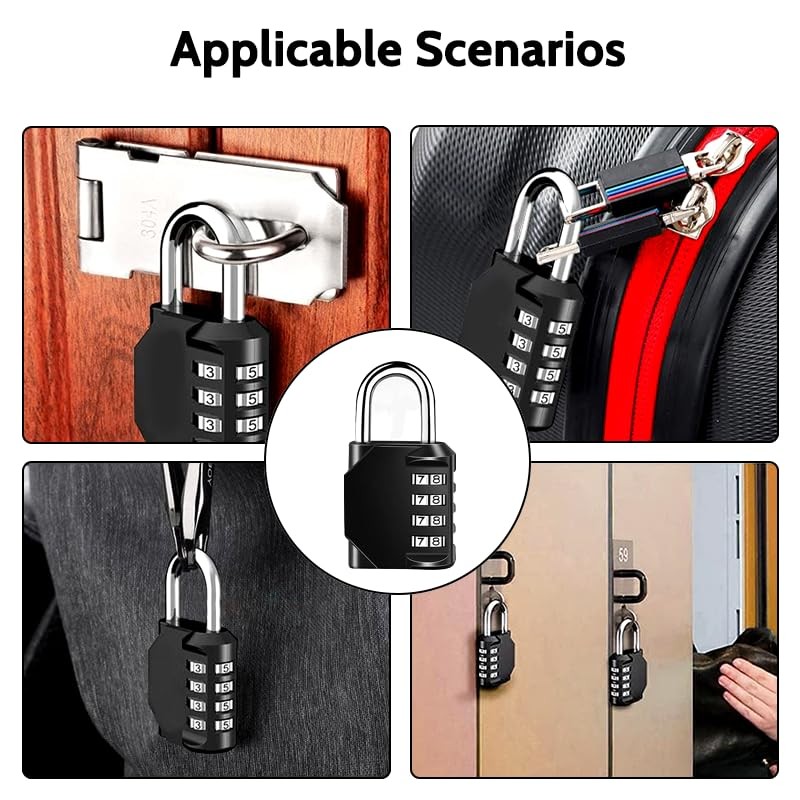 Youery Pack of 2 Padlock Combination Lock, 4 Digit Combination