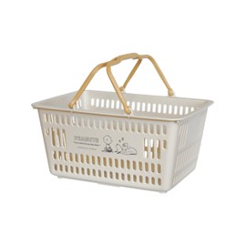Nishiki Kasei Storage Case, Basket, Small Items, Snoopy, Beige, Approx. 10.4 x 7.6 x 5.3 inches (26.3 x 19.3 x 13.5 cm), Toy, Gym, Sauna, Spa Bag, Made in Japan