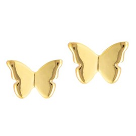 Demdaco Women's Everyday Fashion Stud Post Earrings, 7mm Gold-Plated, Butterfly, 7mm, Metal, No Gemstone