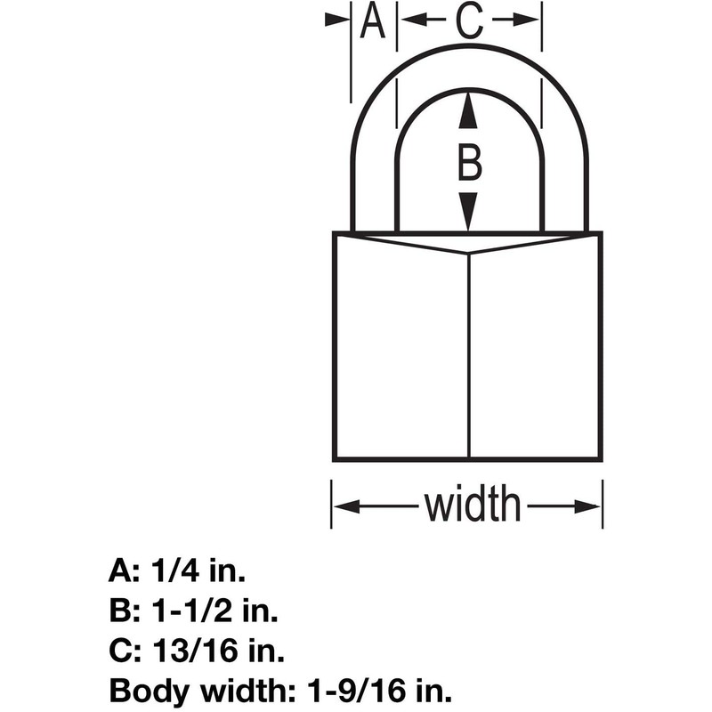Master Lock Padlock, Covered Aluminum Lock, 1-9/16 in. Wide, Black,