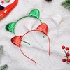 LUX ACCESSORIES Christmas Glittery Red White Green Cat Ears Girls