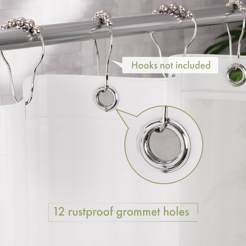 AmazerBath Shower Liner, 72x78 Plastic Frosted Shower Curtain Liner, PEVA