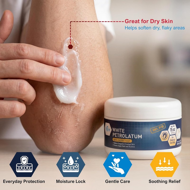MED PRIDE Pure White Petroleum Jelly – 15 oz Skin