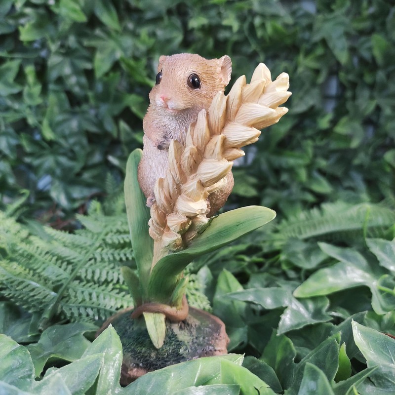 Vivid Arts Harvest Mouse on Wheat Highly Detailed Home Garden