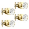 Heittis 4 Pack Passage Glass Door Knobs,Passage Function Interior Door