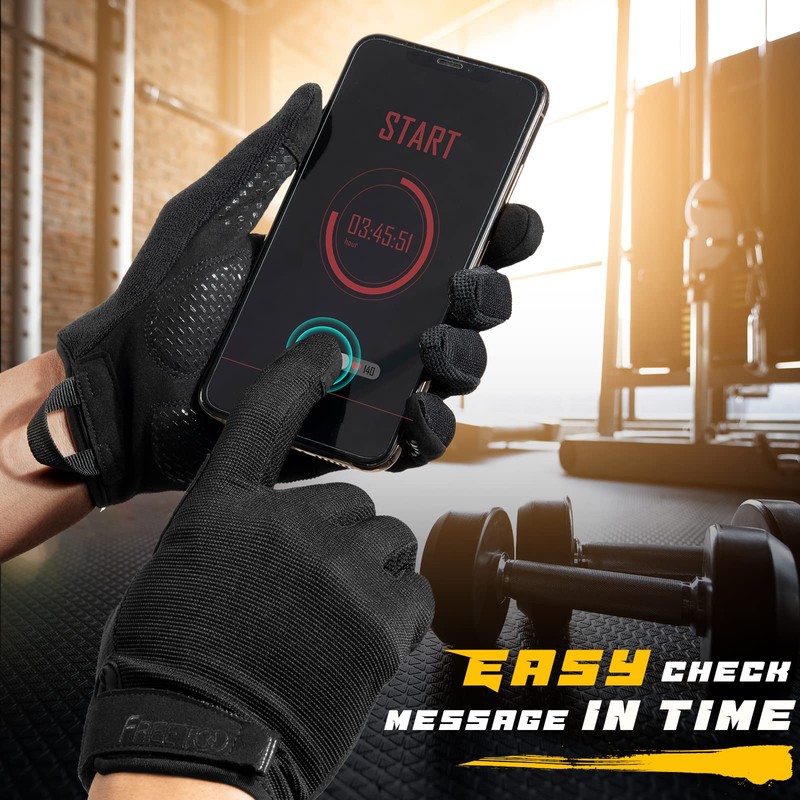 FREETOO Full-Finger Workout Gloves for Men, Padded Gym Gloves with