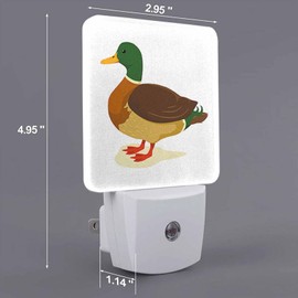 Chrobak LED Night Light,Green Cute Red Duck LED Night Light Plug into Wall with Dusk to Dawn Light Sensor White Energy Efficient Nightlight for Bedroom Bathroom Hallway Living Room Kitchen