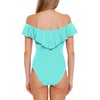 Trina Turk Women's Standard Ruffle One Piece Swimsuit, Off Shoulder,