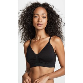 Yummie Women's Nylon Seamless Bralette, Black, Small-Medium