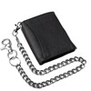 Chain Wallets for men Biker Chains Top-Grain Cow Leather Trifold