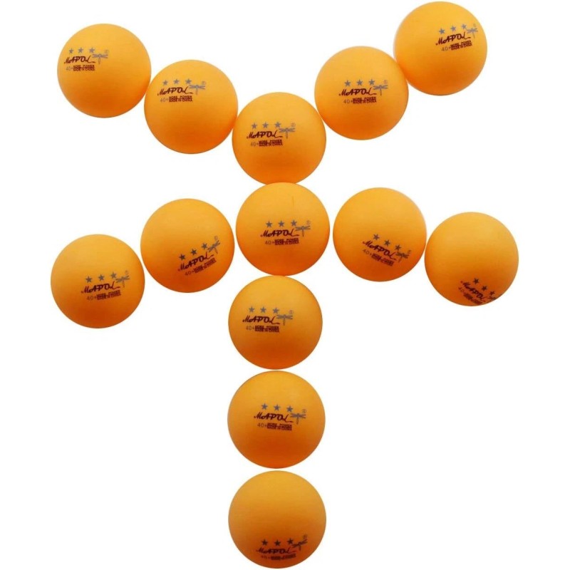 MAPOL 50- Pack Orange 3-Star Premium Ping Pong Balls Advanced