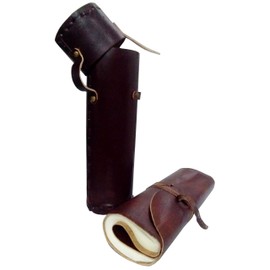 Purpledip Handmade Leather Journal in Travel Case: Vintage Rollable Personal Diary Notebook (11791)