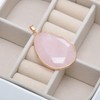 Joseph Brothers Large Natural Rose Quartz Craft Flat Teardrop Pendant
