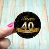 Black and Gold 40th Birthday Party Favor Stickers - 2
