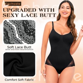 Eachsale Bodysuit Shapewear for Women Tummy Control Full Body Shaper Sculpting Jumpsuit Bodysuit Seamless Under Dresses