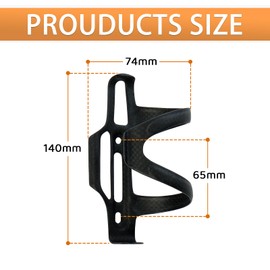 BRKURLEG Bike Water Bottle Holder Ultra-Light Carbon Fiber Bicycle Bike Drink Water Bottle Cages with Screws Tool, for Road Bike MTB Cycling Black Matte