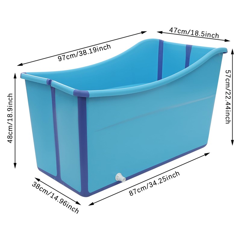 QUSKLISU Foldable Bathtub, Portable Collapsible Bathtub 22.45gal Capacity, Modern Plastic