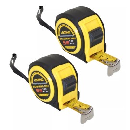 LONCHAI 2 Piezas Flexometro 5 Metros Contra Impacto Abs 23mm