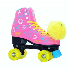 Epic Blush High-Top Indoor Outdoor Quad Roller Skate Limited Edition Bundle (Youth 2)