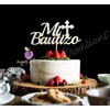 Mi Bautizo - Decoración para tarta, diseño de purpurina, color