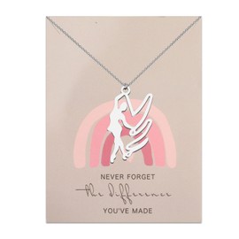 MYOSPARK Rhythmic Gym Ribbon Necklace Gymnast Twirling Gift Gymnastics Dance Jewelry for Women Girls Ribbon Gymnast Charm Gift (CA Gym Ribbon NL)