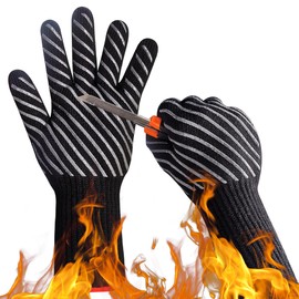 HandLove Aramid Barbecue Gloves, Heat Resistant up to 800°C, Oven Gloves, Oven Gloves, Fireproof Gloves, BBQ Gloves, Cooking Gloves, Oven Gloves, Inner Lining Made of Cotton