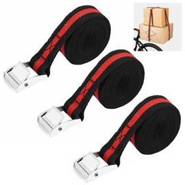 XURJUMI Pack of 3 short lashing straps, 1.5 m, adjustable lashing straps with clamping lock, fastening straps, adjustable tension straps, ratchet straps, for motorcycle, luggage packages, camping