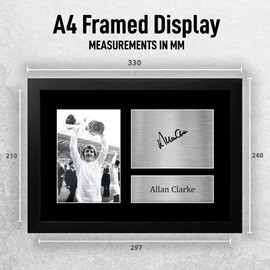 HWC Trading FR A4 Allan Clarke Leeds United Gifts Printed Signed Autograph Picture for Football Fans and Supporters - A4 Framed