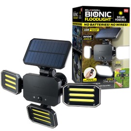 Bell+Howell Bionic Flood Light Original, Solar Lights Outdoor Waterproof- 50% Brighter 108 COB-LED's w/Motion Sensor 180° Swivel, Adjustable Panels for Garden, Lawn and Patio As Seen On TV