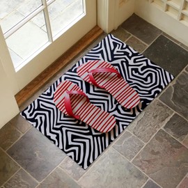 VANZEV Modern Flip-Flop Indoor Door Mat for Entryway, 17x29.5 Inch, Black and White Pattern Floor Doormat for Home Decor, Non-Slip Rug Mat for Living Room, Kitchen, Bedroom, Gifts for Beach Lovers